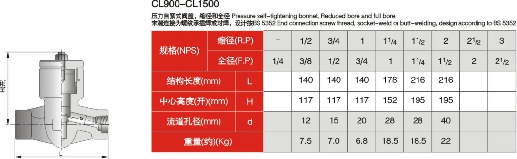 Pressure Seal Bonnet Forged Check Valve