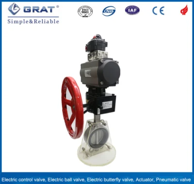 API 609 4 Inch Triple Offset Wafer Pneumatic Control Operated Butterfly Valve